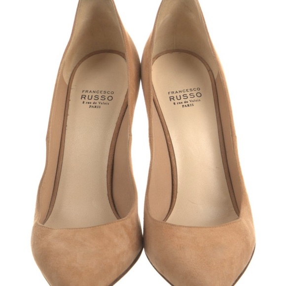 Francesco Russo Paris Suede Pumps Neutral Heel- size 38 - Picture 3 of 5